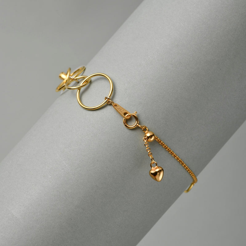 Golden Heart Link Pearl Bracelet image 2