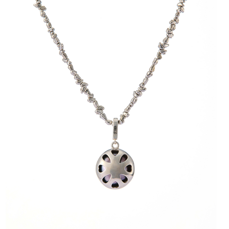 Shadow Orbit Pearl Pendant Necklace image 4