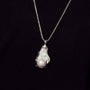 Matax Gray Baroque Pearl Silver Frame Pendant model view 1