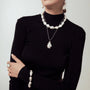 Matax | Gray Baroque Pearl Silver Frame Pendant model view