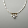 Trio Baroque Pearl Necklace 18k gold plated necklace close up detail