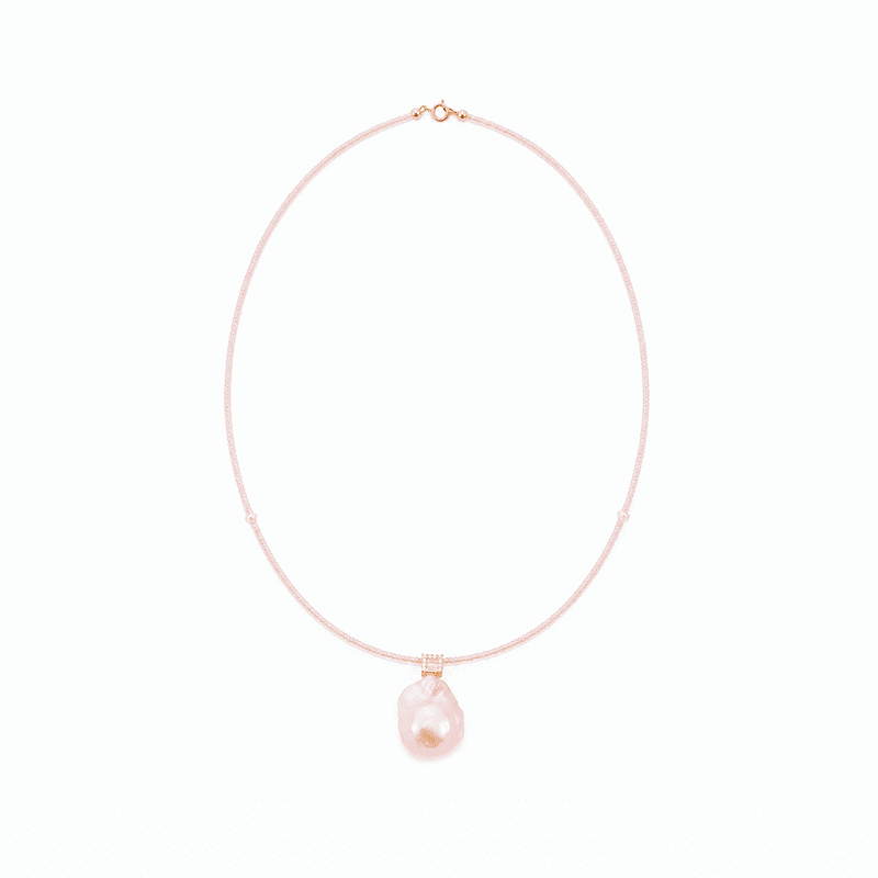 Nectar | Pink Baroque Pearl 18k Gold Pendant image 5