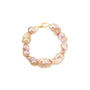 Rosy Golden Baroque Pearl 18K Gold Bracelet