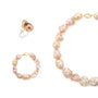 Soleil Golden Baroque Pearl 18K Gold Jewelry Set Necklace Bracelet Rin
