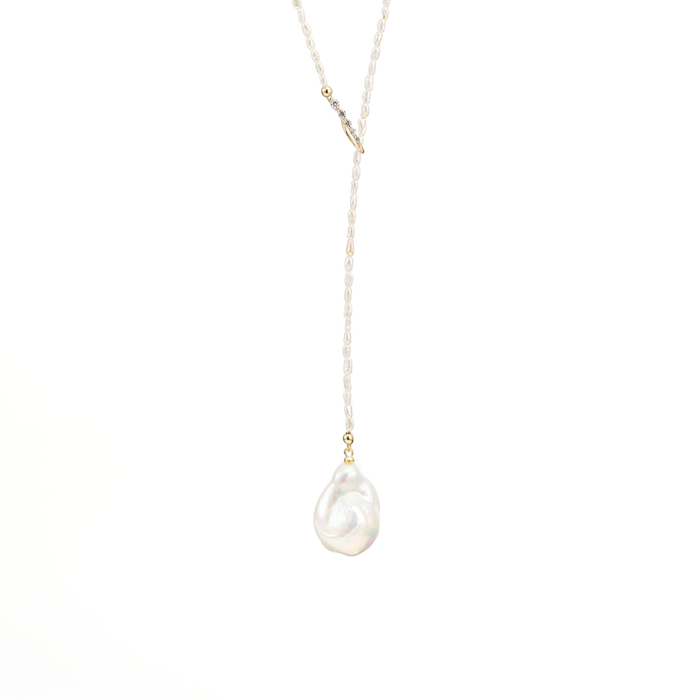 Collier Solstice Drop en perles baroques main thumbnail