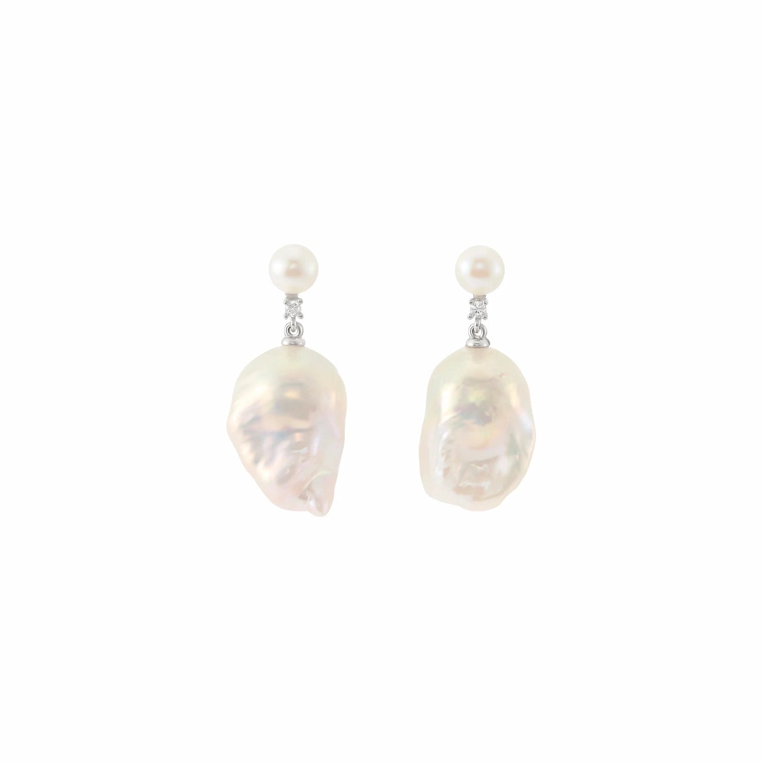 Dew | White Baroque Pearl Silver Jewelry Set