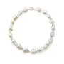 Sterling silver large baroque pearl choker closeup