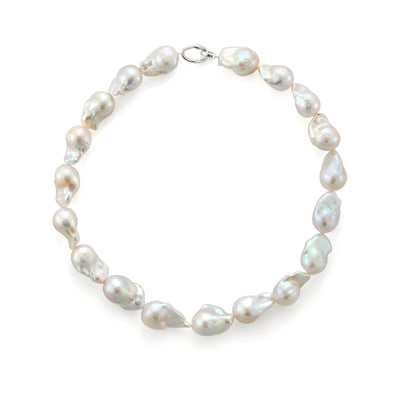 Goddess Tears - Whimsical Baroque Pearl Silver Necklace