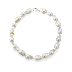 Goddess Tears - Whimsical Baroque Pearl Silver Necklace