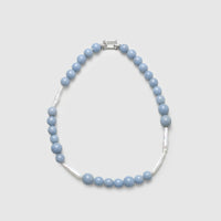 Stick baroque pearl with Peruvian lapis lazuli necklace main thumbnail