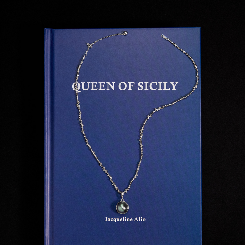 Shadow Orbit Pearl Pendant Necklace image 6