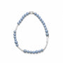 Stick baroque pearl & Peruvian lapis lazuli beaded necklace (front view)
