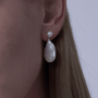 Teardrop baroque pearl drop earrings for women