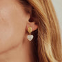 Pulse White Heart Baroque Pearl Earrings model view 1