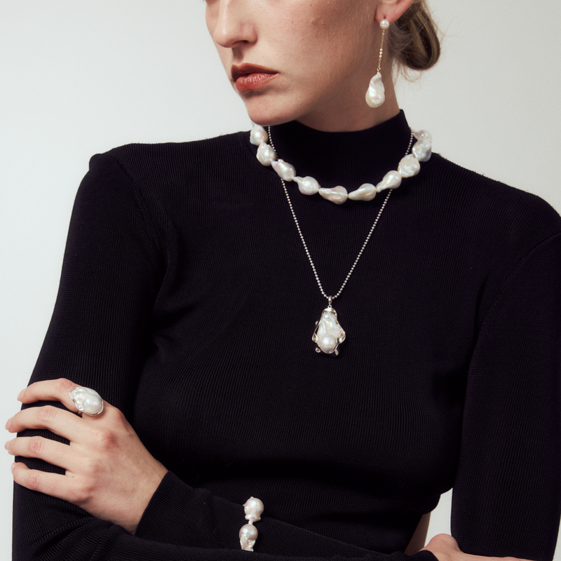 Tidal Crest Baroque Pearl Ring image 4