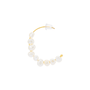 Organic baroque pearl hoop earrings closeup