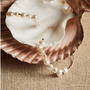 Cascading freshwater baroque pearl open hoop earrings