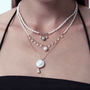  Graduation & bridal styled silver grey pearl drop necklace