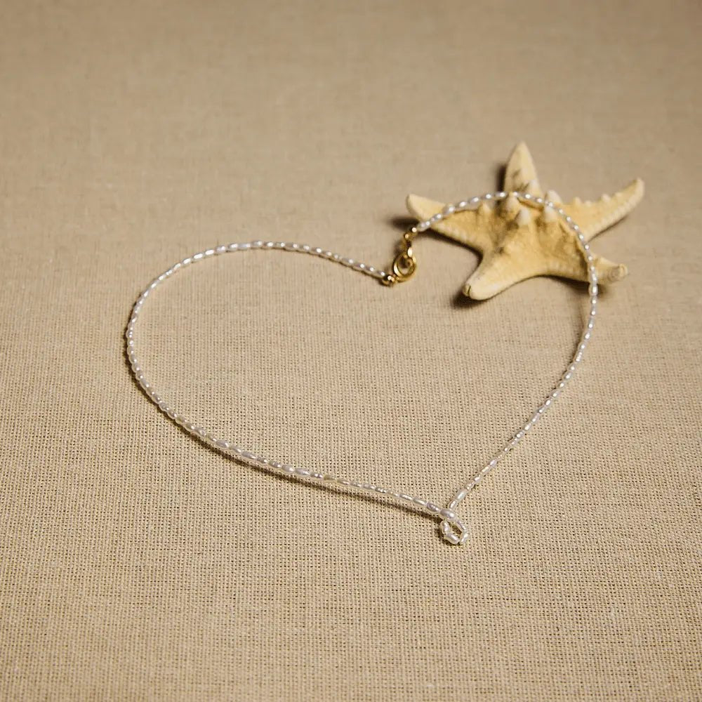 Twiz | White Keshi Baroque Pearl 18k Gold Necklace