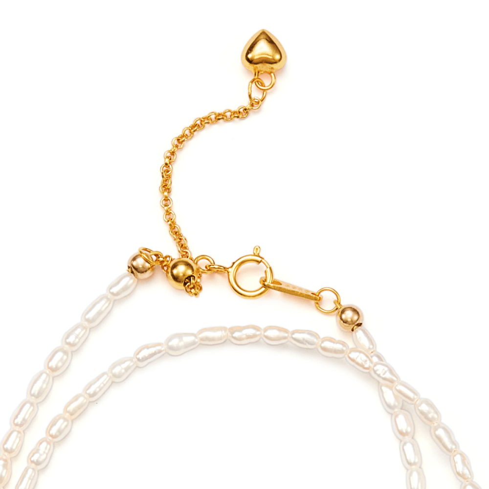 Linnie | White Keshi Baroque Pearl 18k Gold Wrap Anklet Bracelet