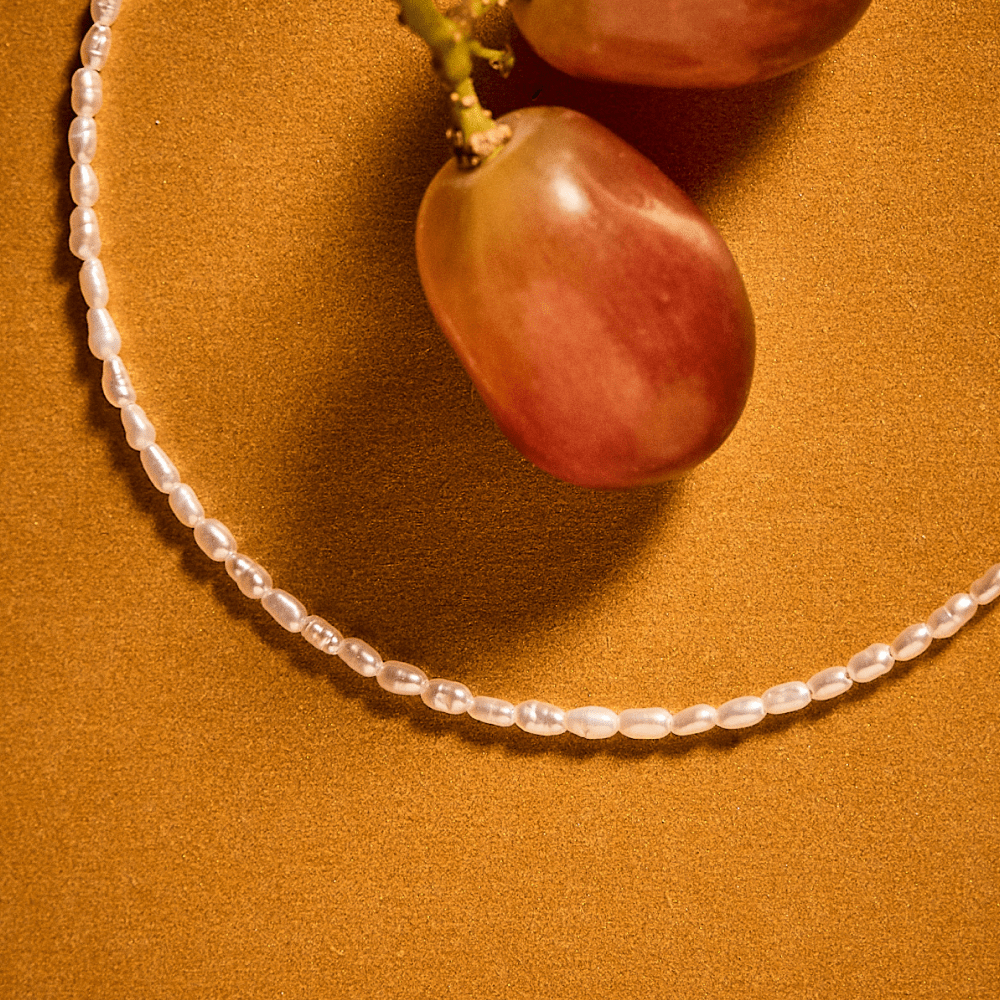 Linnie | White Keshi Baroque Pearl 18k Gold Wrap Anklet Bracelet