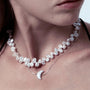 Luna | White Moon Baroque Pearl Silver Pendant model view