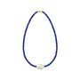 White Baroque Pearl Lapis Lazuli 18K Gold Plated Necklace