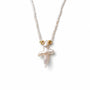 White Cross Baroque Pearl 18k Gold Pendant
