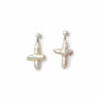 White Cross Baroque Pearl Silver Earrings