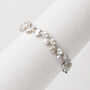 White Keshi Baroque Pearl Half Silver Chain Bracelet