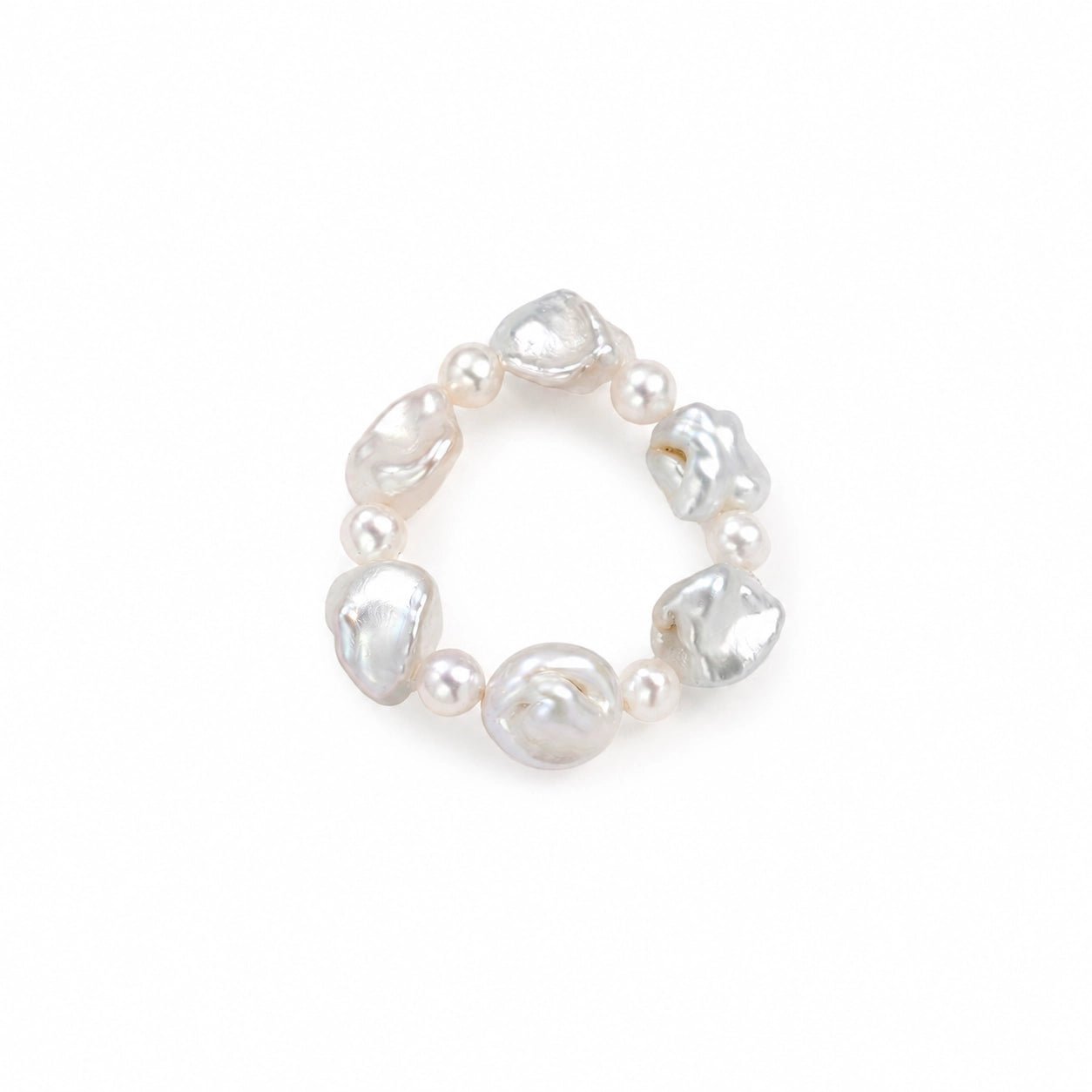 Noah | White Keshi Baroque Pearl Ring
