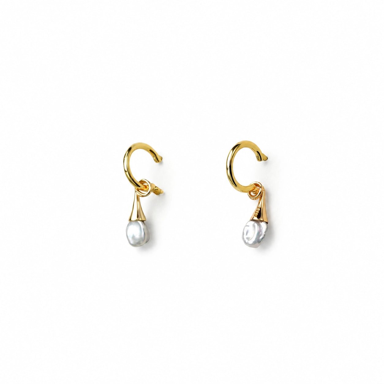 Delicate natural keshi pearl drop earrings