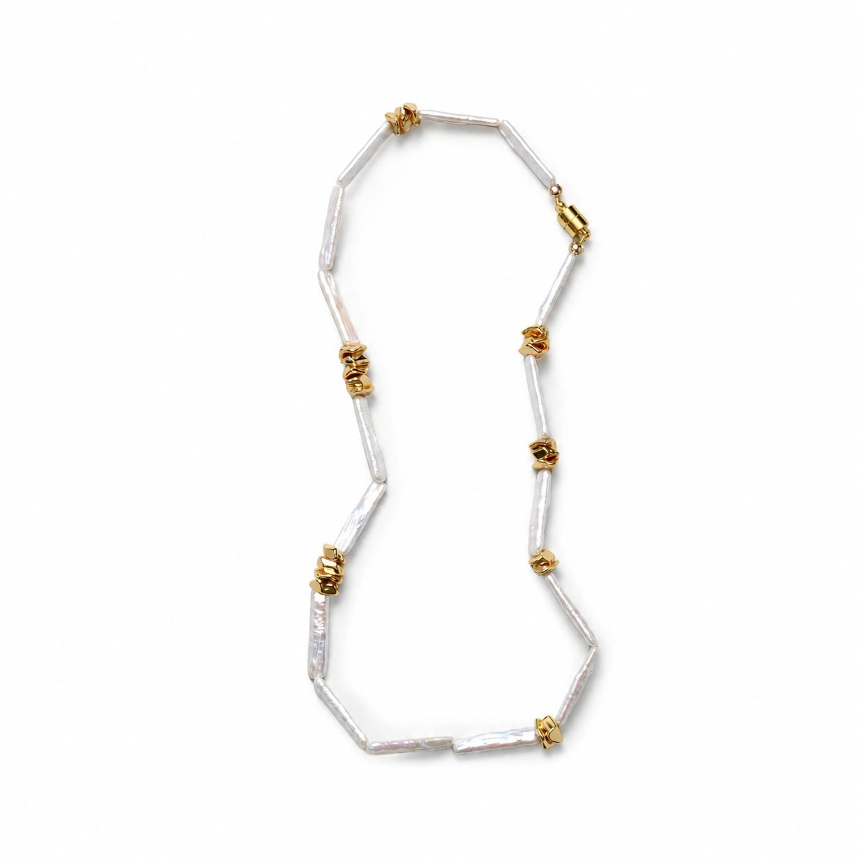 Bonnee | White Stick Baroque Pearl 18k Gold Necklace