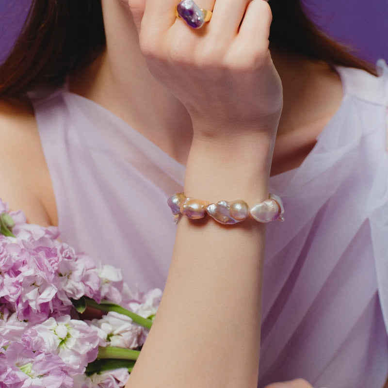Amelia｜Purple Baroque Pearl Mixed Jewelry Set image 6