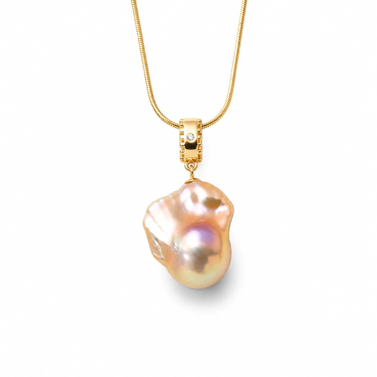 Aurora | Golden Baroque Pearl 18k Gold Pendant