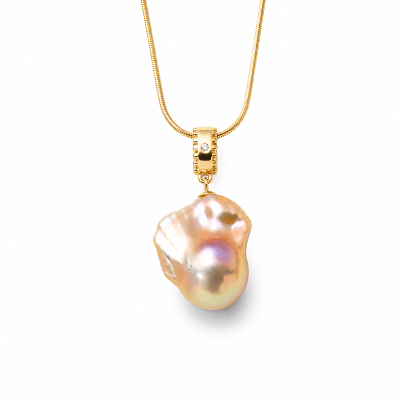 Aurora | Golden Baroque Pearl 18k Gold Pendant