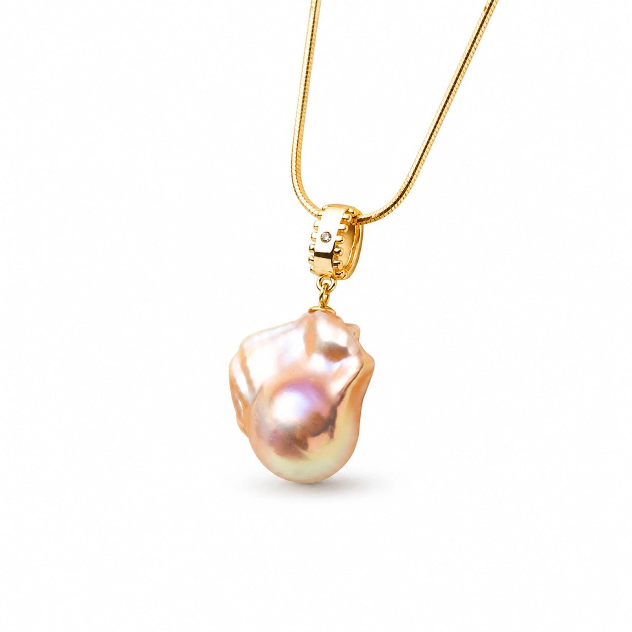 Aurora | Golden Baroque Pearl 18k Gold Pendant