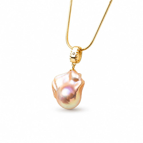 Aurora | Golden Baroque Pearl 18k Gold Pendant