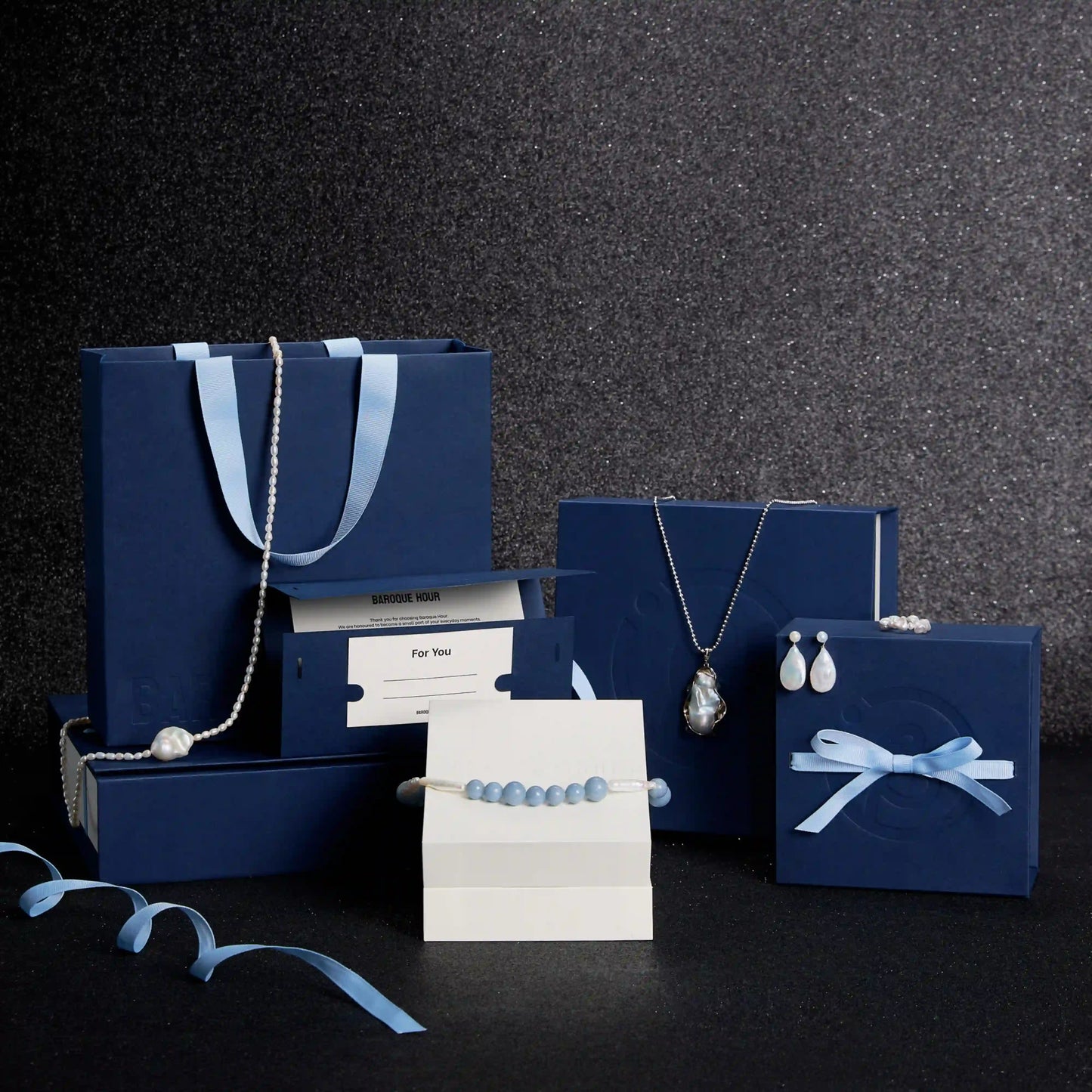 Elegant baroque pearl jewelry set as gift for her