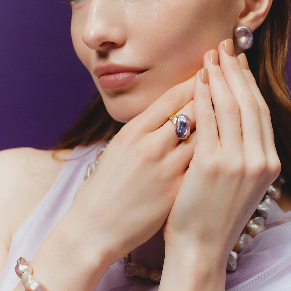 Amelia｜Purple Baroque Pearl Mixed Jewelry Set thumbnail 9