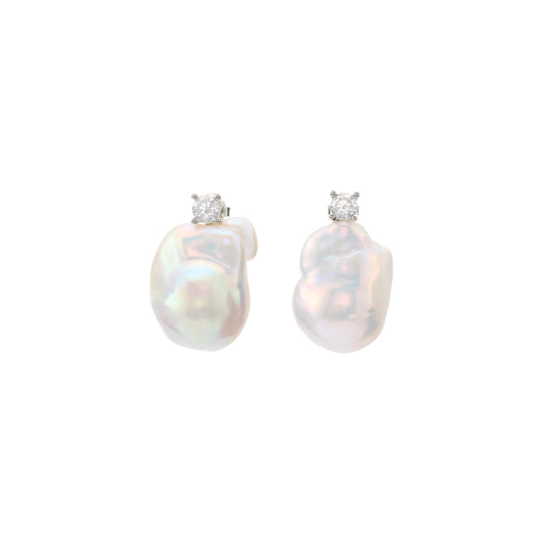 rainbow big freshwater stud earrings versatile pieces