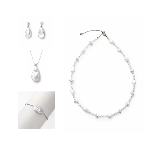 Eliza White Baroque Pearl Mixed Jewelry Set