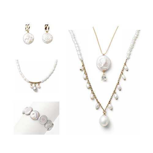 Esme White Baroque Pearl Mixed Jewelry Set