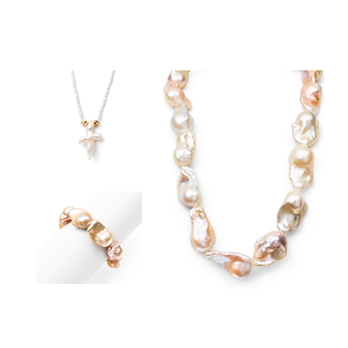 Nancy White Baroque Pearl Mixed Jewelry Set
