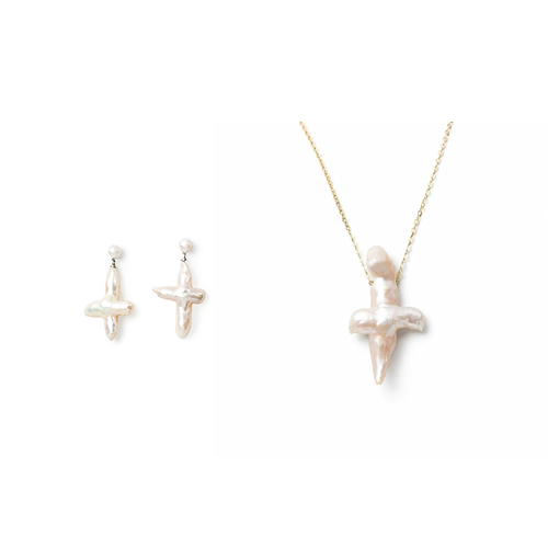 Cora White Baroque Pearl Mixed Jewelry Set