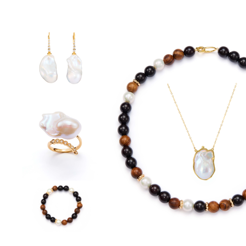 Ivy White Baroque Pearl Mixed Jewelry Set