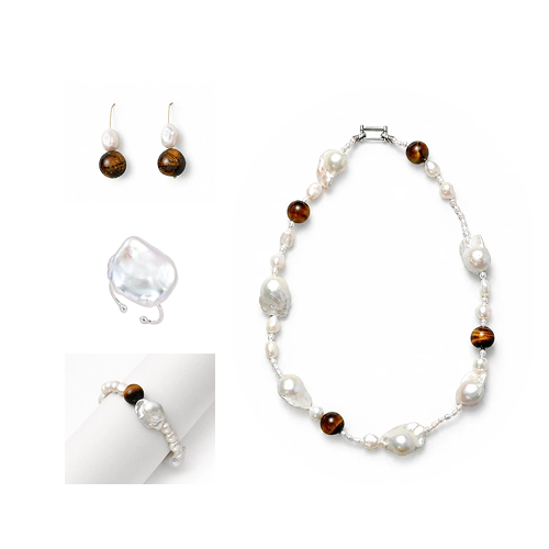 Florence White Baroque Pearl Mixed Jewelry Set