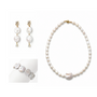 Ruby White Baroque Pearl Mixed Jewelry Set