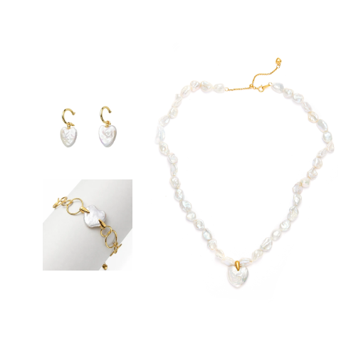 Matilda White Baroque Pearl Mixed Jewelry Set