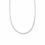 Clean white background studio shot of ultra-fine keshi pearl necklace, tiny natural freshwater pearls arranged in a delicate thin strand with polished silver and 18k gold-plated hardware.